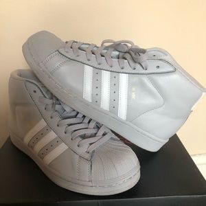 Adidas Pro Model High Top Sneakers in Cool Gray